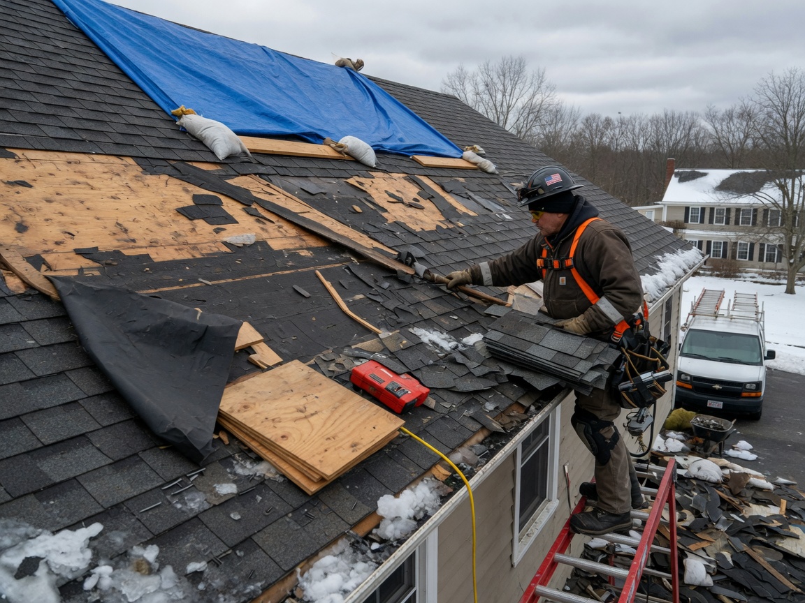 Storm & Winter Damage Roof Repair in Boxborough, MA